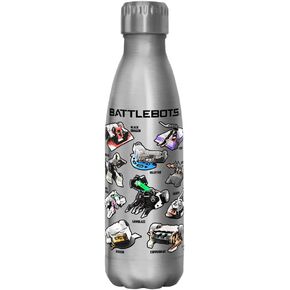 Battlebots Textbook Group 17 oz Stainless Steel Water Bottle, 17 Ounce, Multicolored