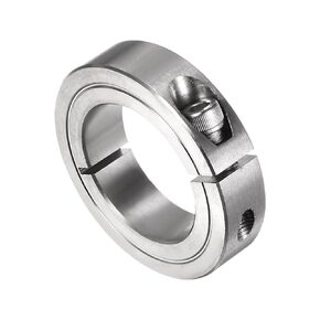 uxcell Single Split Clamp-On Shaft Collar 1-1/2" Bore One-Piece Clamping Collar, 2-3/8" OD, 9/16" Width, 304 Stainless Steel Axle Collar Clamp, Set Screw Style