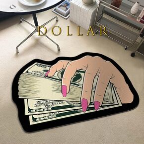 Washable Money Patterns Front Door Mat Pink Nails Indoor Large Entry US Dollar Doormat Irregular Entrance Small Rug 2'x3'