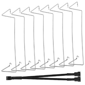 CPU Heatsink Fan Buckles, 9cm Wire Buckle Upper Hook Type Fixing Clip Bracket for Computer Mainboard Fan Heatsink with PWM Splitter (8 Pack)