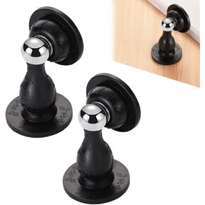 Door Stop,Magnetic Door Stoppers,2 Pack Stainless Steel Door Catch Holder,No Drill Doorstop Screws Door Handle Silencer and Wall Protection Solution (C-White)