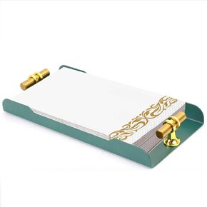 Napkin Holder for Bathroom,Metal Guest Towel Holder Tray for Bathroom Napkins Guest Disposable Holder with T-Handle,White Disposable Hand Towel Holder for Bathroom,Kitchen,Table (White)
