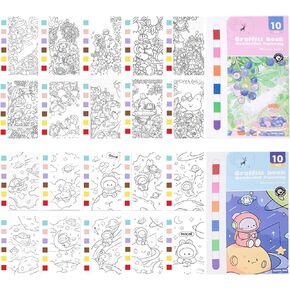 PAITUEND 24 in 1 Creative Panda Theme Watercolor Painting Paper Set DIY Watercolor Drawing Set Art Craft Gift for Kids Panda Theme Party Supplies includes Pigment&brush