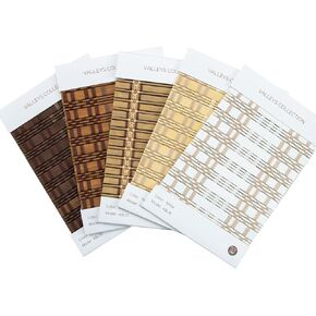 Custom Bamboo Shades Cordless Roman Window Shades for Windows and Doors Natural Woven Sample Book, 5 Colors, Valleys