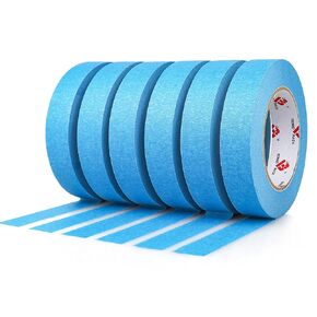 BOMEI PACK Yellow Painters Tape 1 Inch Bulk - Paint Tape 6 Rolls x 1 Inch x 60 Yards - Painter's Tape Yellow Masking Tape for Walls Painting, DIY Crafting, and School Projects, Total 360 Yards