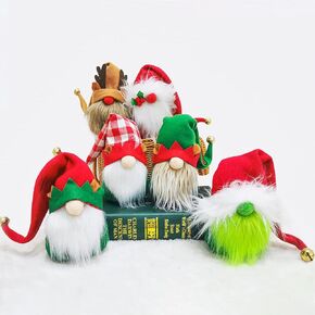 6PC Christmas Gnomes Plush for Christmas Table Tiered Tray Shelf Decorations Cute Lazy Elf Santa Tomte Swedish Gnomes
