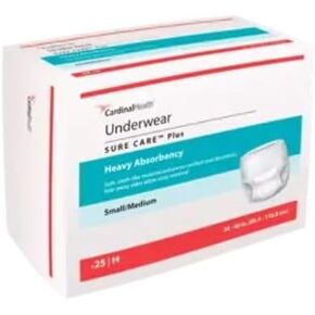 Cardinal Health™ Protective Underwear, Sure Care™ Plus, Heavy Absorbency, Small/Medium, Case of 80