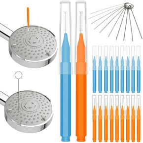30 Pcs Shower Head Cleaner Tool Shower Nozzle Clog Removal Picks Small Gaps Hole Anti-Clogging Shower Head Cleaning Brush with Storage Boxes for Bathroom Shower Head Gap Nozzle Slot