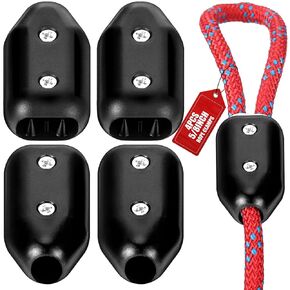4 Pcs 5/8 Inch Rope Clamps Large Reusable Rope Clamp Black Plastic Rope Connector Clamp Suitable for 11-12 mm Nylon Rope or Braided Ropes