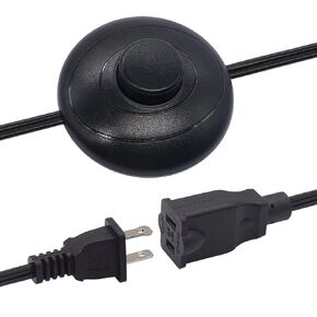 weideer Floor Foot Pedal Switch with Extension Cord 18AWG 6FT 2 Outlet Plug Cable Inline Push Switch On-Off Lamp Foot Switch Christmas Lights Switch for Floor lamp Holiday Lights
