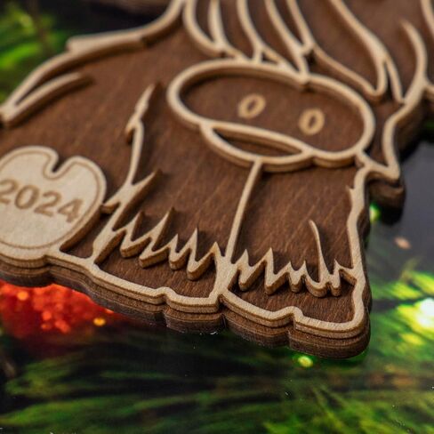 Highland Cow Christmas Ornaments, Highland Cow Ornaments for Christmas Tree, Highland Cow Christmas Decorations, Christmas Cow, Christmas Highland Cow, Baby Cow Ornament (Ribbon) in Saudi Arabia