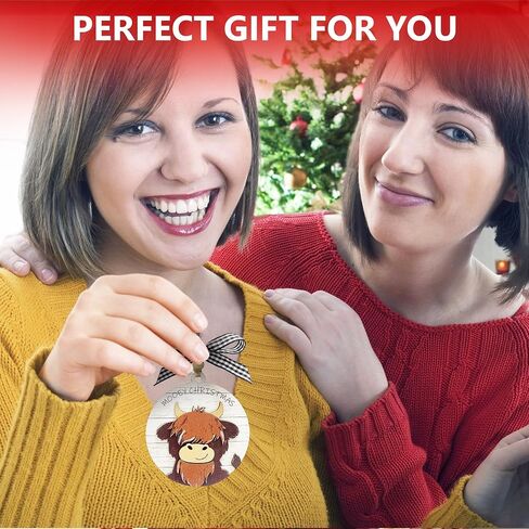 Highland Cow Christmas Ornaments, Highland Cow Ornaments for Christmas Tree, Highland Cow Christmas Decorations, Christmas Cow, Christmas Highland Cow, Baby Cow Ornament (Ribbon) in Saudi Arabia