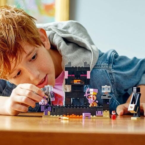 LEGO Minecraft The End Arena 21242, Player-vs-Player Battle Playset with Lava, Ender Dragon and Enderman Figures, Action Toys for Kids 8 Plus Years Old in Saudi Arabia