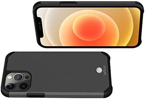 BELTRON Case with Belt Clip for iPhone 12 Pro Max, Slim Full Protection Heavy Duty Hybrid Case & Rotating Belt Clip Holster w/Built in Kickstand for iPhone 12 Pro Max 6.7 (Gunmetal Grey) in Saudi Arabia