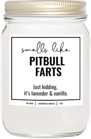 تصاميم YouNique تنبعث من رائحة بيتبول فرتس هدايا شمعة الصويا لمحبي بيتبول - هدايا بيتبول أمي للنساء - بيتبول أمي هدايا الكلب فرتس شمعة 8oz - هدايا لمحبي الكلاب (الخزامى والفانيليا) in Kuwait