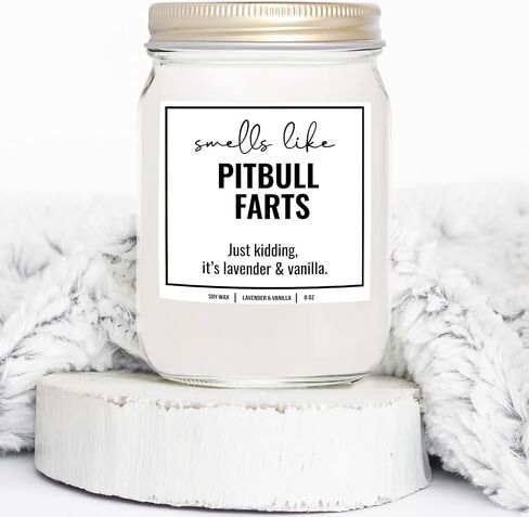 تصاميم YouNique تنبعث من رائحة بيتبول فرتس هدايا شمعة الصويا لمحبي بيتبول - هدايا بيتبول أمي للنساء - بيتبول أمي هدايا الكلب فرتس شمعة 8oz - هدايا لمحبي الكلاب (الخزامى والفانيليا) in Kuwait