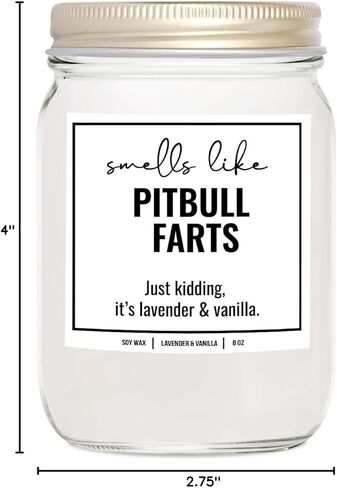 تصاميم YouNique تنبعث من رائحة بيتبول فرتس هدايا شمعة الصويا لمحبي بيتبول - هدايا بيتبول أمي للنساء - بيتبول أمي هدايا الكلب فرتس شمعة 8oz - هدايا لمحبي الكلاب (الخزامى والفانيليا) in Kuwait