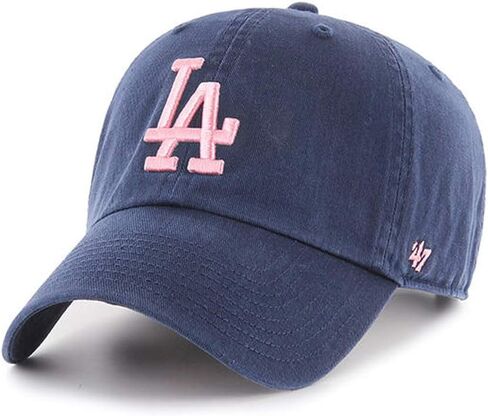 '47 New York Yankees Adjustable Cap Clean Up MLB, Los Angeles Dodgers Navy Pink, One Size in Saudi Arabia