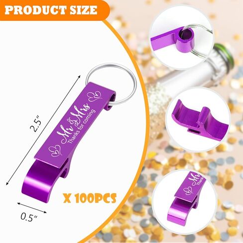 100pcs Aluminum Bottle Opener Keychain Bulk Thank You Wedding Favors for Guests Beer Opener Engraved Wedding Guest Gifts Birthday Bar Bartender Wedding Party Favor Graduation Souvenirs (Black) in Kuwait