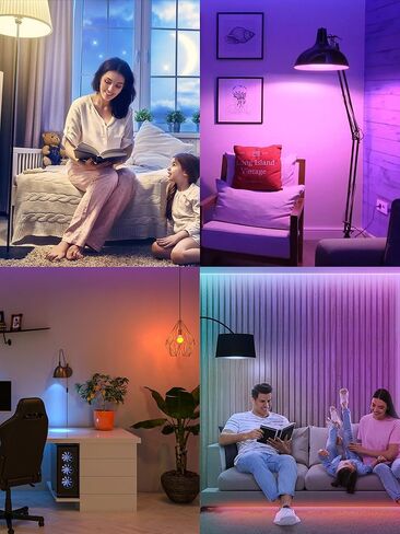 BrizLabs Smart Light Bulbs, RGBWW LED Light Bulb, Color Changing Light Bulb, App Control WiFi Light Bulb Compatible with Alexa and Google Home, 806 Lumens, A19, E26, 2.4 GHz, No Hub Required, 4 Pack in Saudi Arabia