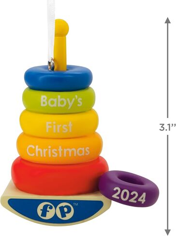 Hallmark Mattel Fisher Price Baby's First Stacker 2024 Christmas Ornament in Saudi Arabia