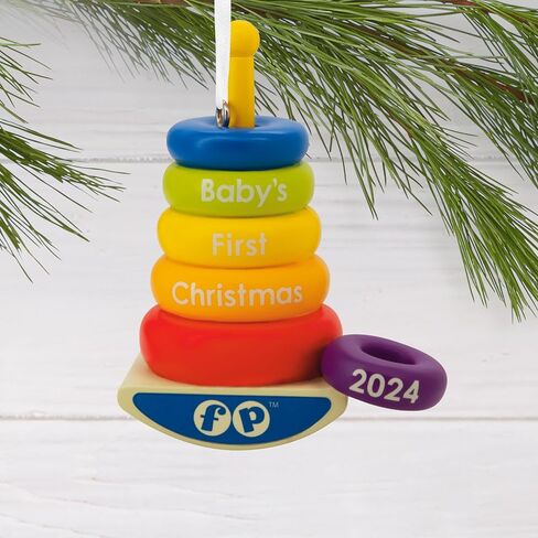 Hallmark Mattel Fisher Price Baby's First Stacker 2024 Christmas Ornament in Saudi Arabia