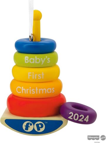 Hallmark Mattel Fisher Price Baby's First Stacker 2024 Christmas Ornament in Saudi Arabia