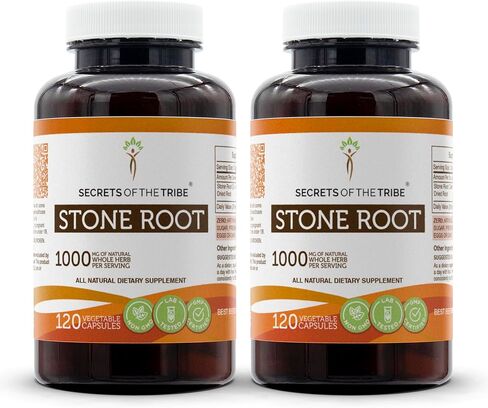 Secrets of the Tribe Stone Root 120 Capsules, 1000 mg, Responsibly farmed Stone Root (Collinsonia Canadensis) Dried Root (120 Capsules) in Saudi Arabia