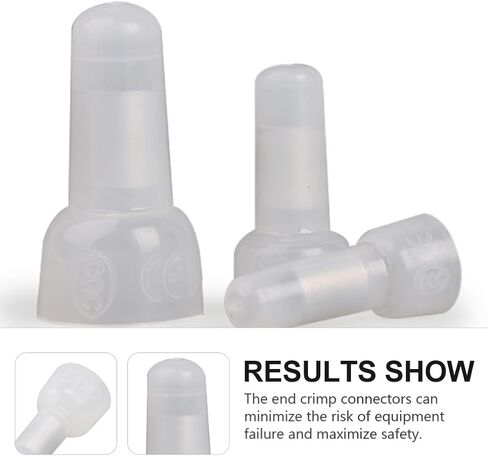1000pcs Ce1 Crimping End Wire Connectors Crimp Terminals Wire Caps Closed End Crimp Electrical Wire Caps Crimp Connector Wire Crimp White Standard Aluminum Tube in Saudi Arabia