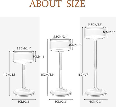 Glass Candle Holder for Tea Light, 3Pcs Clear Hurricane Candle Holder for Table Centerpiece, Tealight Candle Holder Centerpiece for Dining Room Table Wedding Party Home Decor in Saudi Arabia
