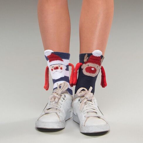 Bibalablli زوجان من الجوارب المغناطيسية التي تمسك الأيدي الجوارب المبتكرة المضحكة للرجال والنساء والأب والأم والأزواج والعشاق والفتيات المراهقات والأولاد in Kuwait