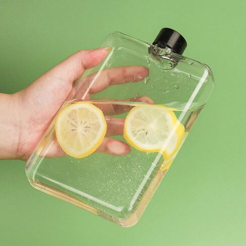 عبوتان من زجاجة مياه مسطحة، زجاجة مياه مربعة خالية من مادة BPA سعة 16 أونصة مع غطاء مانع للتسرب، قارورة جيب محمولة رفيعة لزجاجة المياه للمحفظة، والسفر، والرياضة، وصالة الألعاب الرياضية، واللياقة البدنية in Kuwait