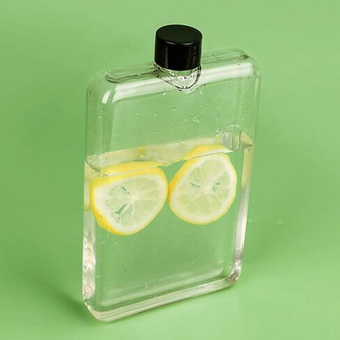 عبوتان من زجاجة مياه مسطحة، زجاجة مياه مربعة خالية من مادة BPA سعة 16 أونصة مع غطاء مانع للتسرب، قارورة جيب محمولة رفيعة لزجاجة المياه للمحفظة، والسفر، والرياضة، وصالة الألعاب الرياضية، واللياقة البدنية in Kuwait