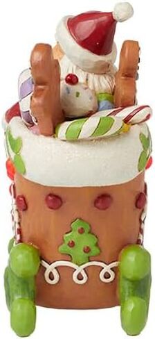 Enesco Jim Shore Heartwood Creek Gingerbread Christmas Santa in Sleigh Lit تمثال - تماثيل سانتا قابلة للجمع مرسومة يدويًا من الراتنج الحجري مع أضواء تمثال ديكور منزلي لعيد الميلاد، 6.87 بوصة in Saudi Arabia