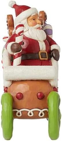 Enesco Jim Shore Heartwood Creek Gingerbread Christmas Santa in Sleigh Lit تمثال - تماثيل سانتا قابلة للجمع مرسومة يدويًا من الراتنج الحجري مع أضواء تمثال ديكور منزلي لعيد الميلاد، 6.87 بوصة in Saudi Arabia