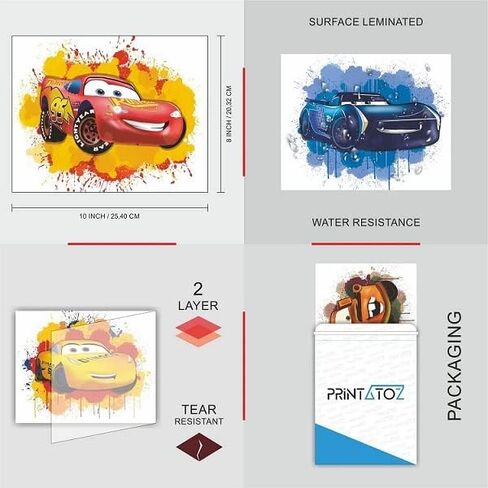 بواسطة Print A To Z® - ملصق فيلم تلقائي، ديكور جداري مائي، إطار كامل، 20.3 × 25.4 سم، 4 ملصقات جدارية، ملصق سيارة 3، ملصق لغرفة عيد الميلاد، ديكور تلقائي للصغار in Kuwait