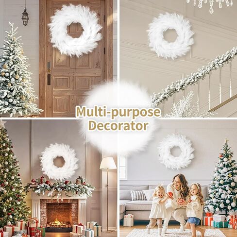 24" Pampas Grass Wreaths, Artificial Bohemian Wreath for All Seasons, Boho Wall Decor, Front Door Farmhouse Boho Home Decor for Christmas, Spring, Fall, Wedding, Bathroom, Party Table DIY Decoration in Saudi Arabia