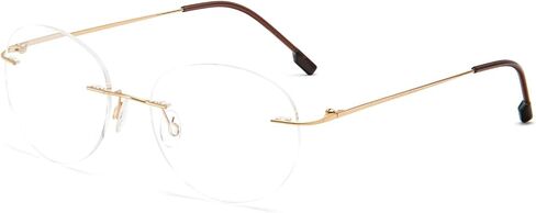 Round rimless reading glasses super light titanium alloy Reader for men and women in Kuwait
