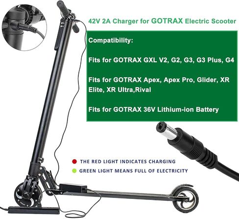 42V 2A Electric Scooter Charger Replacement for GOTRAX GXL V2, G2, G3, G4, Apex, Glider, XR Elite, XR Ultra 36V Lithium-ion Battery in Saudi Arabia