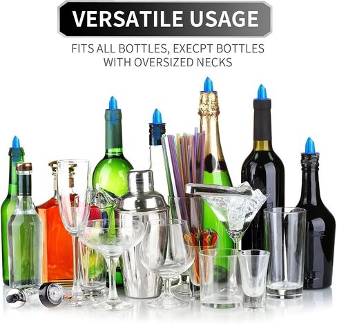 Plastic Liquor Bottle Pourers blue- 12 Pack Classic Bottle Pourers for Alcohol, Leak-Proof, Dishwasher-Safe Pour Spouts for Liquor Bottles (blue) in Saudi Arabia
