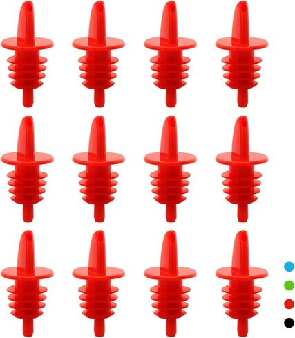 Plastic Liquor Bottle Pourers blue- 12 Pack Classic Bottle Pourers for Alcohol, Leak-Proof, Dishwasher-Safe Pour Spouts for Liquor Bottles (blue) in Saudi Arabia