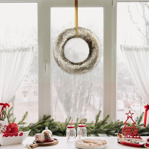Hoteam اكاليل عيد الميلاد الزينة للباب الأمامي 12.6 بوصة قطرها يدويا زخرفة عيد الميلاد مع قاعدة حلقة صلبة لنافذة المنزل جدار المزرعة داخلي في الهواء الطلق عطلة الطرف الامدادات in Kuwait