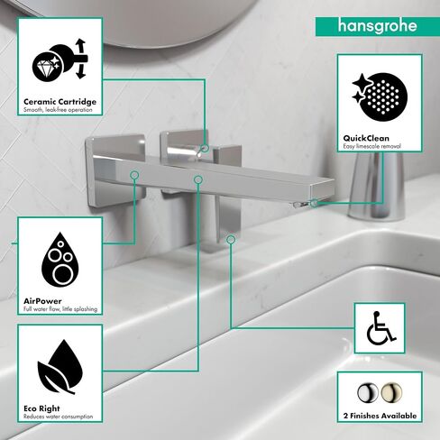 hansgrohe Metropol Modern Low Flow Water Saving 1-Handle 2 5-inch Tall Bathroom Sink Faucet in Chrome, 32526001 in Saudi Arabia