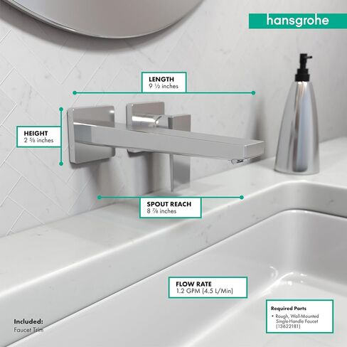hansgrohe Metropol Modern Low Flow Water Saving 1-Handle 2 5-inch Tall Bathroom Sink Faucet in Chrome, 32526001 in Saudi Arabia