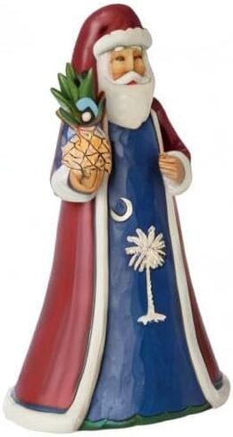 Enesco Jim Shore Heartwood Creek South Carolina Red and Blue Santa Figurine, 7.25 Inch, Multicolor in Saudi Arabia