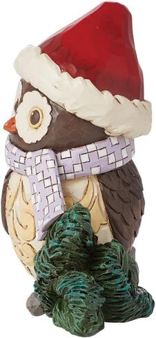Enesco Jim Shore Heartwood Creek Owl with Santa Hat Miniature Figurine- Resin Hand Crafted Collectible Mini Figurines Christmas Home Decor Holiday Shelf Figure, 3.66 Inch, Multicolor in Saudi Arabia