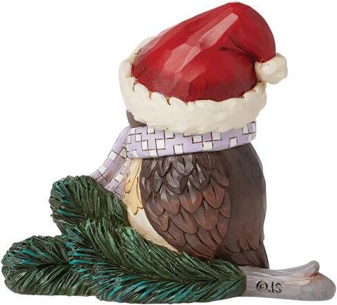 Enesco Jim Shore Heartwood Creek Owl with Santa Hat Miniature Figurine- Resin Hand Crafted Collectible Mini Figurines Christmas Home Decor Holiday Shelf Figure, 3.66 Inch, Multicolor in Saudi Arabia