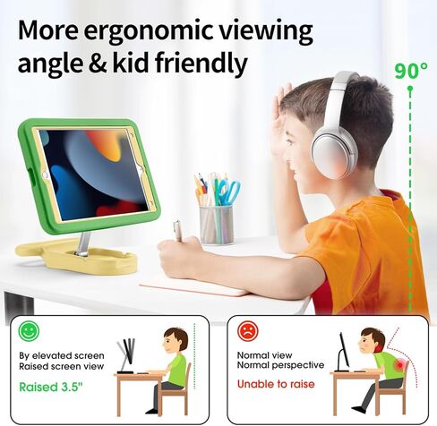 Kids Case for iPad 9th/8th/7th Generation 10.2 inch,Adjustable Portrait/Landscape Stand/Drop Proof with Handle,Child Friendly Case for iPad 10.2 2021/2020/2019 (Blackblue, ipad 10.2 inch) in Kuwait