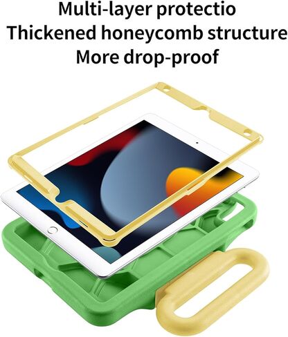 Kids Case for iPad 9th/8th/7th Generation 10.2 inch,Adjustable Portrait/Landscape Stand/Drop Proof with Handle,Child Friendly Case for iPad 10.2 2021/2020/2019 (Blackblue, ipad 10.2 inch) in Kuwait