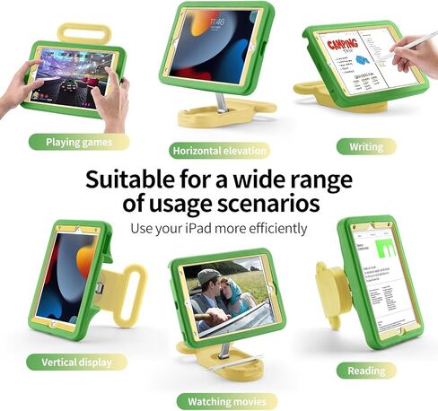 Kids Case for iPad 9th/8th/7th Generation 10.2 inch,Adjustable Portrait/Landscape Stand/Drop Proof with Handle,Child Friendly Case for iPad 10.2 2021/2020/2019 (Blackblue, ipad 10.2 inch) in Kuwait